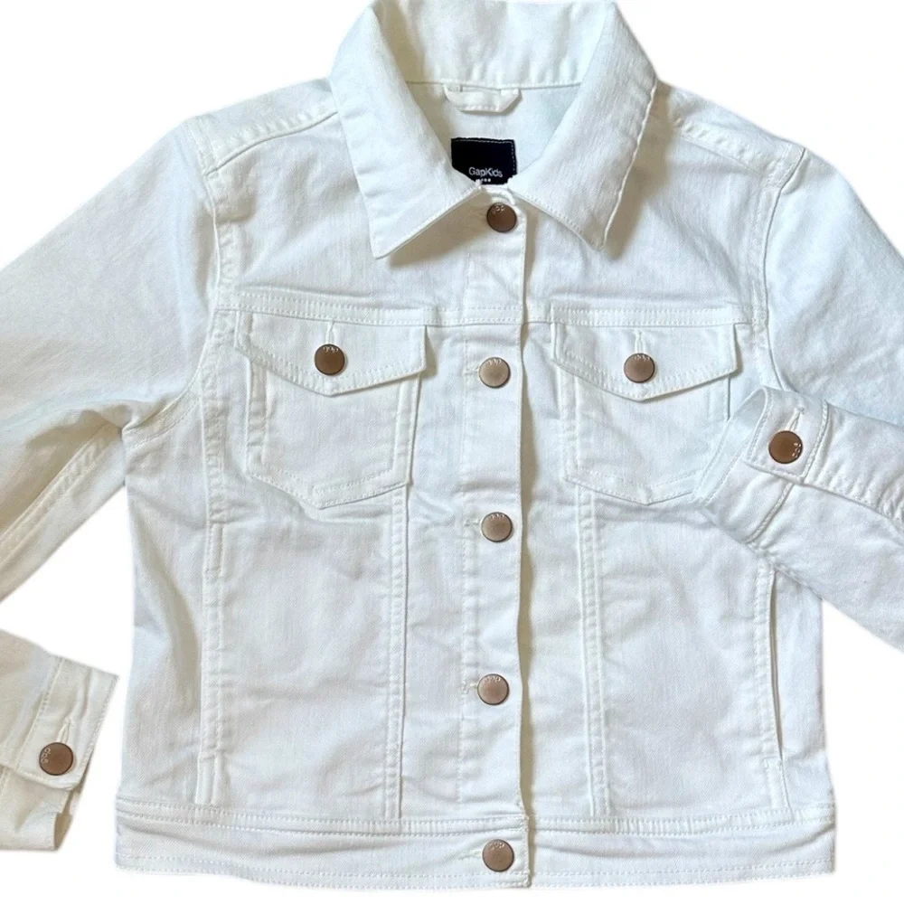 GAP Kids Girls White Denim Jacket Size Medium